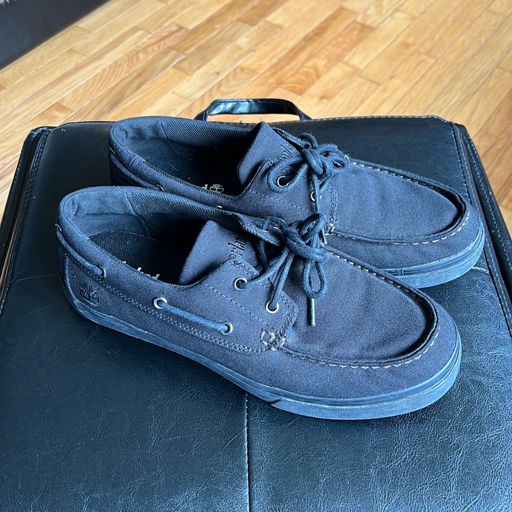 Timberland Men’s Canvas Deck Shoes. Black In Size 9m. Euc.